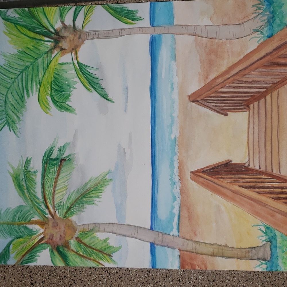 Watercolor art "Just Beachy" 11x14